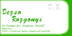 dezso rozgonyi business card